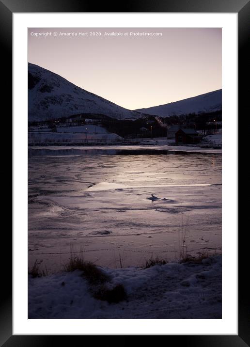 Frozen sea in Norway Framed Mounted Print by Amanda Hart