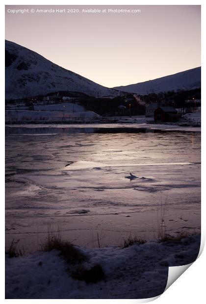 Frozen sea in Norway Print by Amanda Hart