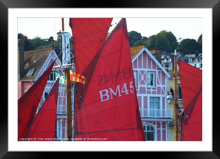 Red Sails Passing Dartmouth Waterfront Framed Mounted Print by Tom Wade-West