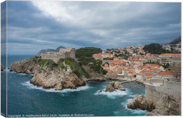 View from the old city walls, Dubrovnik Canvas Print by Madhurima Ranu