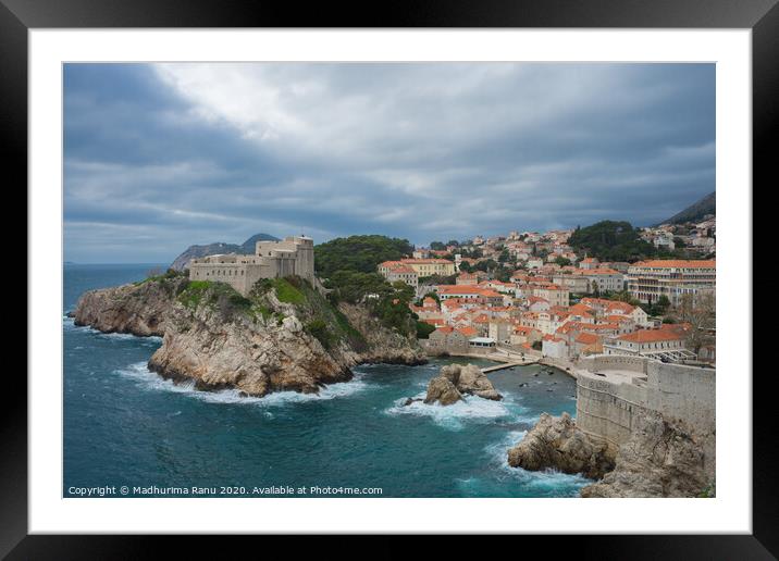 View from the old city walls, Dubrovnik Framed Mounted Print by Madhurima Ranu