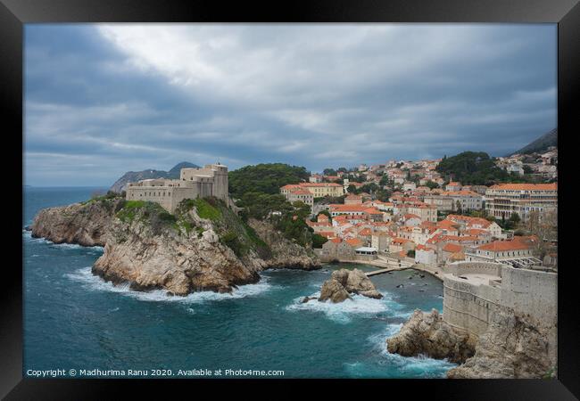 View from the old city walls, Dubrovnik Framed Print by Madhurima Ranu