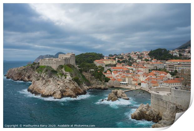 View from the old city walls, Dubrovnik Print by Madhurima Ranu