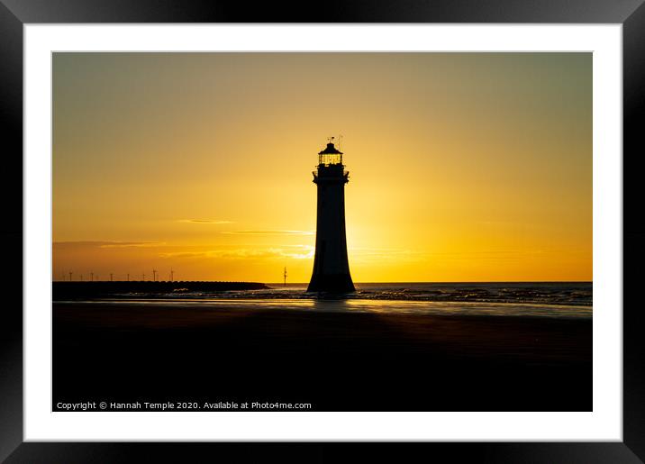 New Brighton Silhouette Framed Mounted Print by Hannah Temple