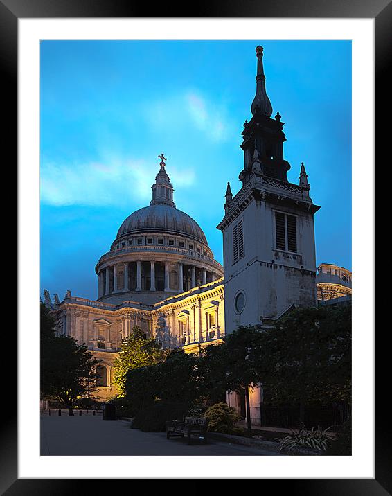 St Paul's by Twilight Framed Mounted Print by peter tachauer