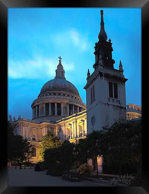 St Paul's by Twilight Framed Print by peter tachauer
