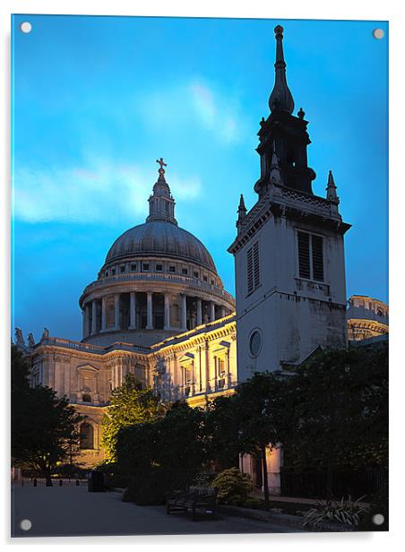 St Paul's by Twilight Acrylic by peter tachauer