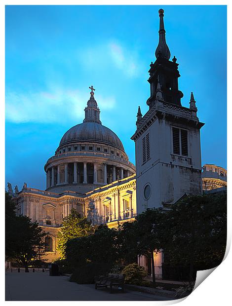 St Paul's by Twilight Print by peter tachauer