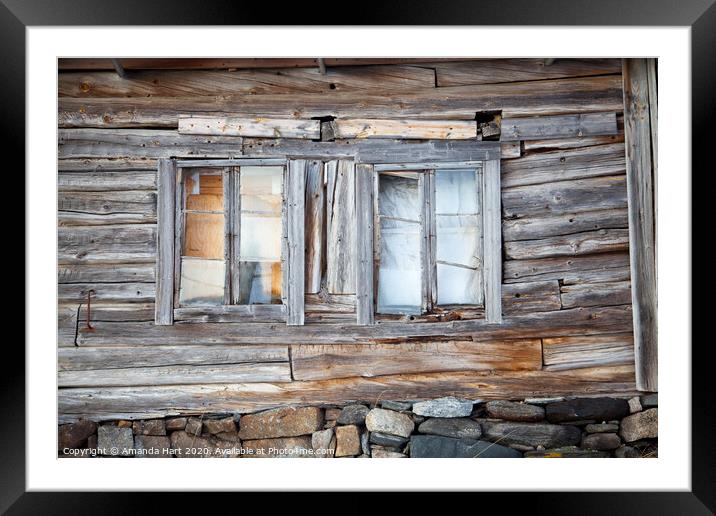 A wooden hut in Norway Framed Mounted Print by Amanda Hart