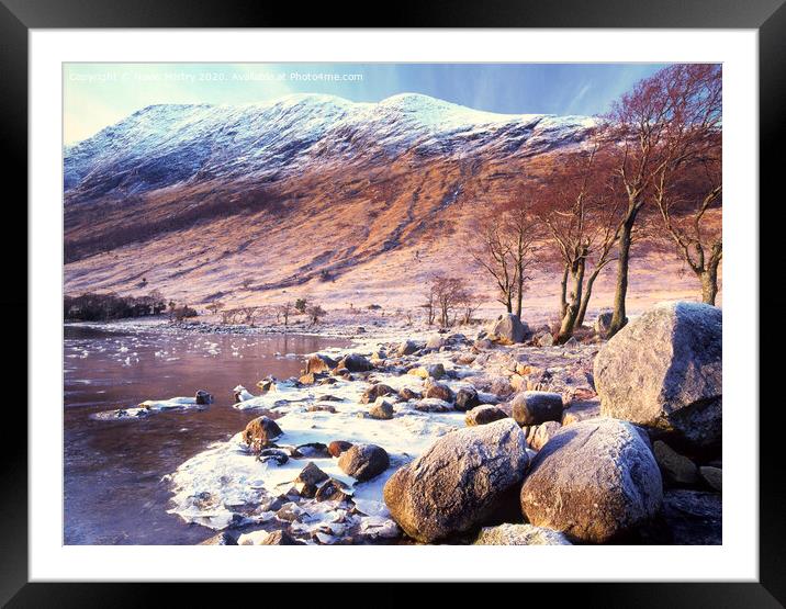 Winter in Glen Etive, Scotland Framed Mounted Print by Navin Mistry