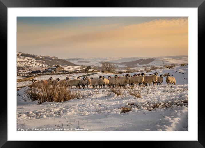 Arkengarthdale in the Snow Framed Mounted Print by kevin cook