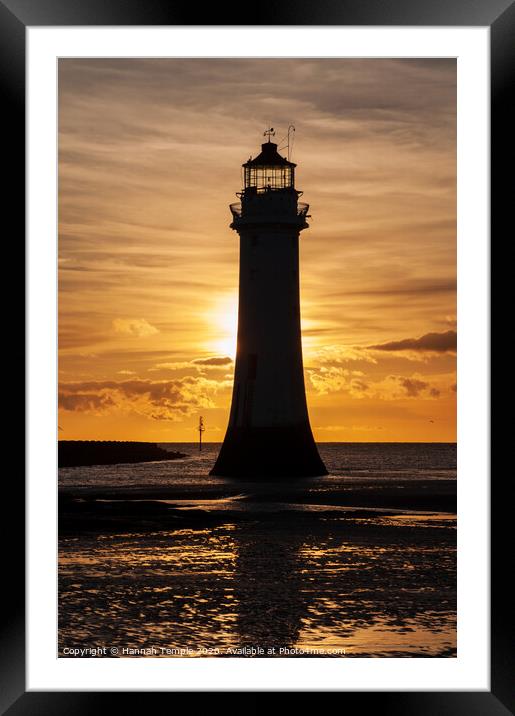 New Brighton Silhouette Framed Mounted Print by Hannah Temple