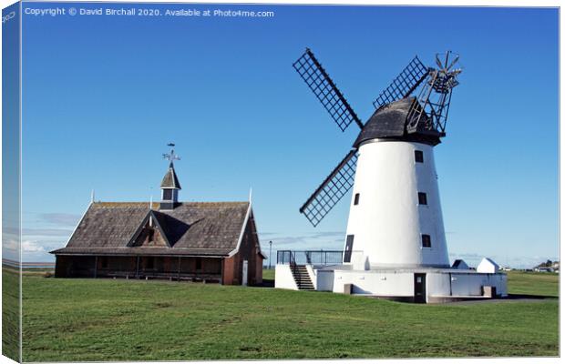 Lytham windmill and old lifeboat house. Canvas Print by David Birchall