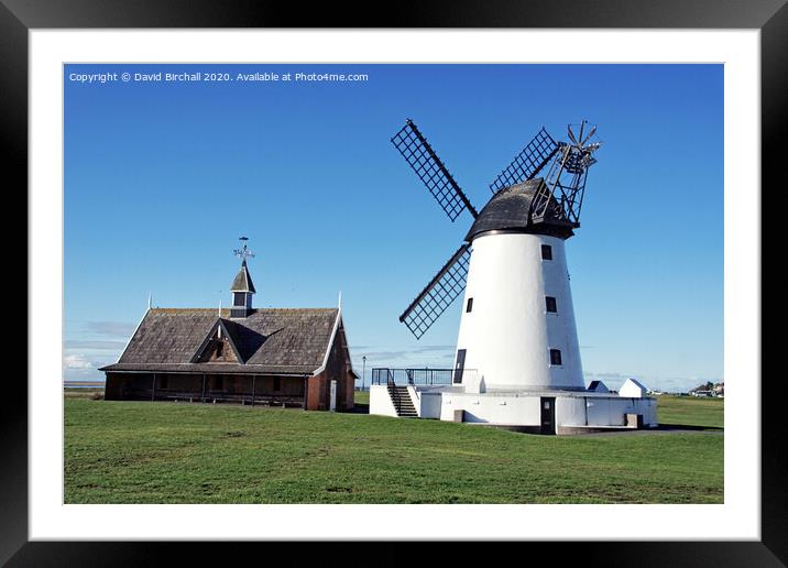 Lytham windmill and old lifeboat house. Framed Mounted Print by David Birchall