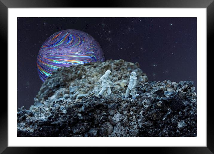 Men On The Moon Framed Mounted Print by Steve Purnell