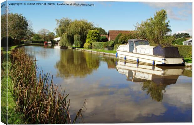 Garstang canal reflections. Canvas Print by David Birchall