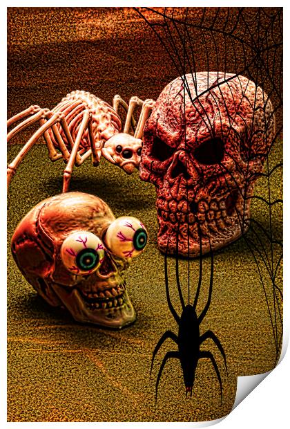 Attack Of The Skeleton Spider Print by Steve Purnell
