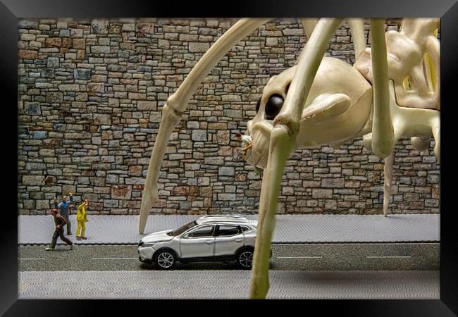 Attack Of The Skeleton Spider 3 Framed Print by Steve Purnell