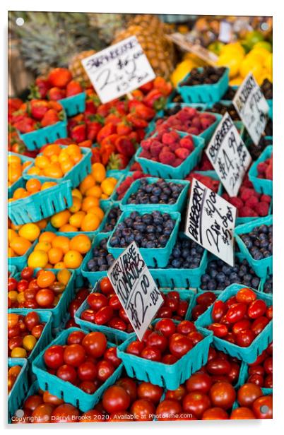 Tomatoes Blueberries and Raspberries Acrylic by Darryl Brooks