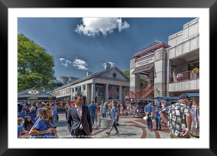Tourists at Quincy Market Framed Mounted Print by Darryl Brooks
