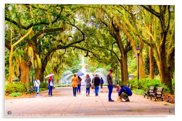 Tourists in Forsyth Park Acrylic by Darryl Brooks