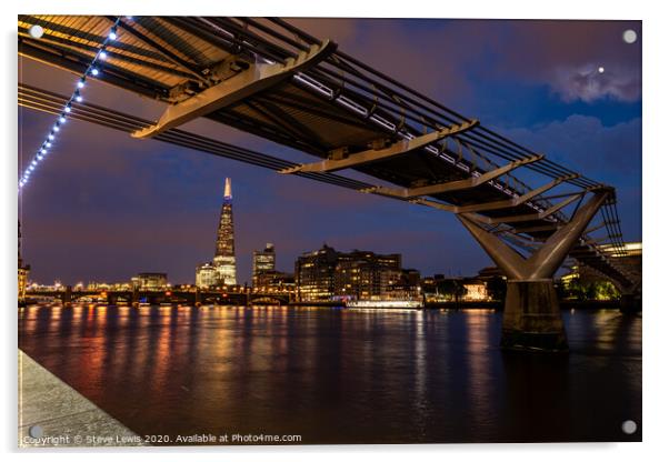 London - Millenium Bridge Acrylic by Steve Lewis