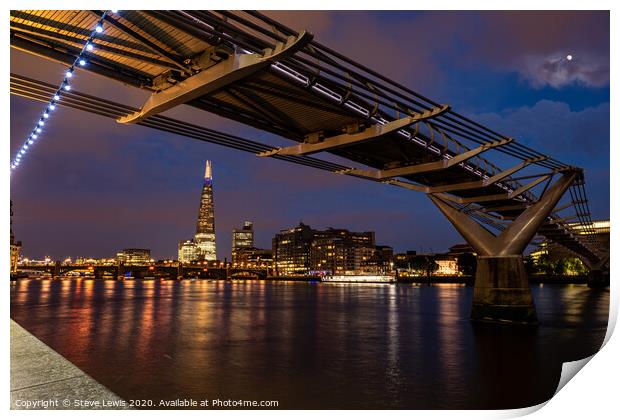 London - Millenium Bridge Print by Steve Lewis