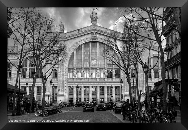 The Gare du Nord train station. Framed Print by RUBEN RAMOS