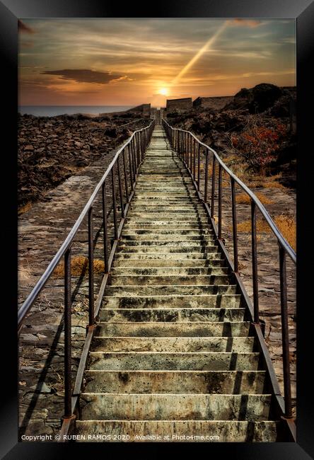 The Jacob Ladder in St Helena. Framed Print by RUBEN RAMOS