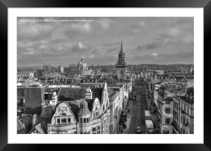 Oxford High Street Framed Mounted Print by Chris Day
