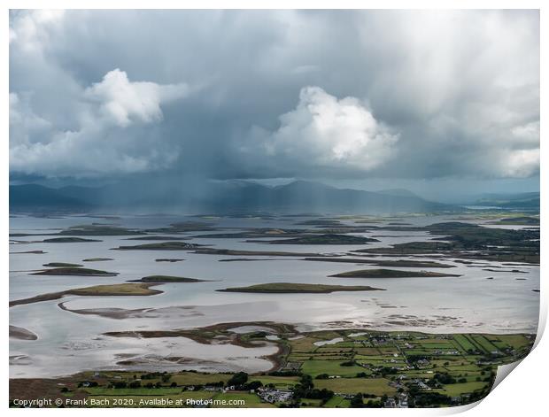 The archipelago near Westport from the road to Croagh Patrick, Ireland Print by Frank Bach