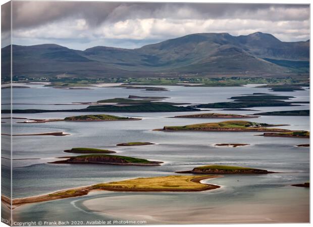 The archipelago near Westport from the road to Croagh Patrick, Ireland Canvas Print by Frank Bach