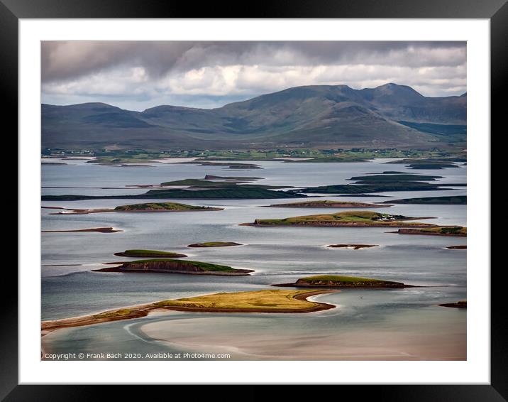 The archipelago near Westport from the road to Croagh Patrick, Ireland Framed Mounted Print by Frank Bach
