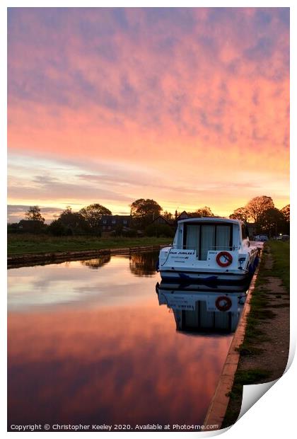 Thurne sunrise Print by Christopher Keeley