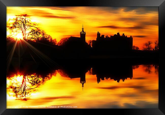 Linlithgow Palace sunset Framed Print by Philip Hawkins