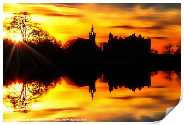 Linlithgow Palace sunset Print by Philip Hawkins