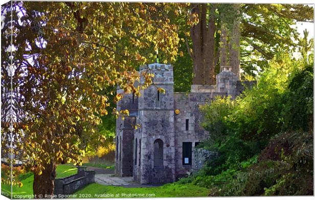 The Castle at Homeyards Botanical Gardens in Shaldon Devon Canvas Print by Rosie Spooner