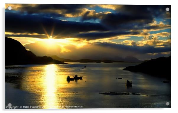Skye Cuillin sunset Acrylic by Philip Hawkins
