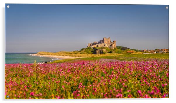 Bamburgh Castle from far afield Acrylic by Naylor's Photography