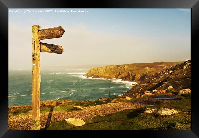 Land's End to Sennen Cove Coast Path Framed Print by Terri Waters