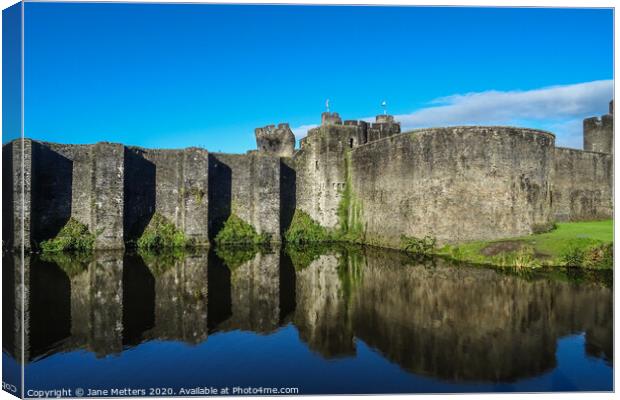 Reflections in the Moat Canvas Print by Jane Metters