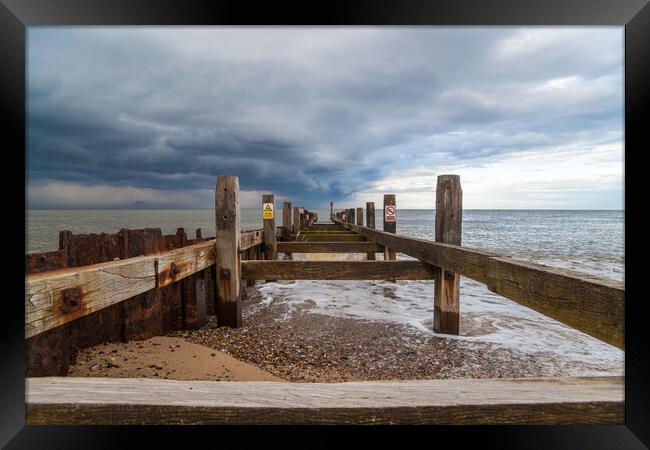 Storm clouds Lowestoft Framed Print by Kevin Snelling