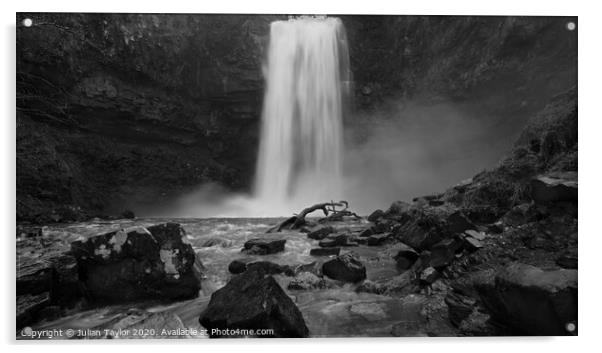 Henrhyd Falls Acrylic by Jules Taylor