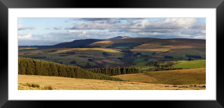 Brecon Beacons mountains panorama Framed Mounted Print by Leighton Collins