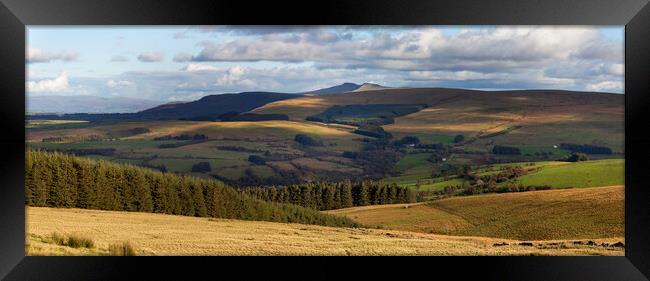 Brecon Beacons mountains panorama Framed Print by Leighton Collins