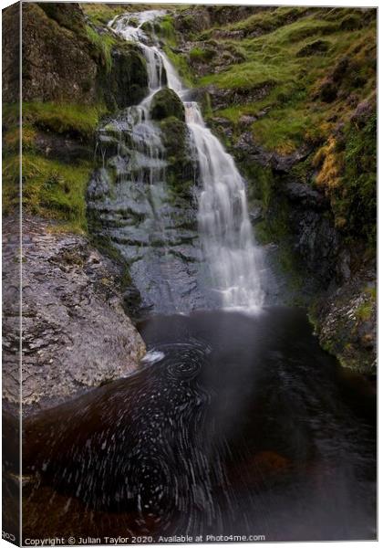 Moss Beck Falls, Newlands Valley, Lake District Canvas Print by Jules Taylor