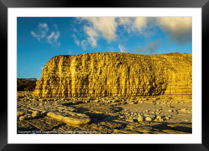 Cliffs Glamorgan Heritage Coast Llantwit Major Framed Mounted Print by Nick Jenkins