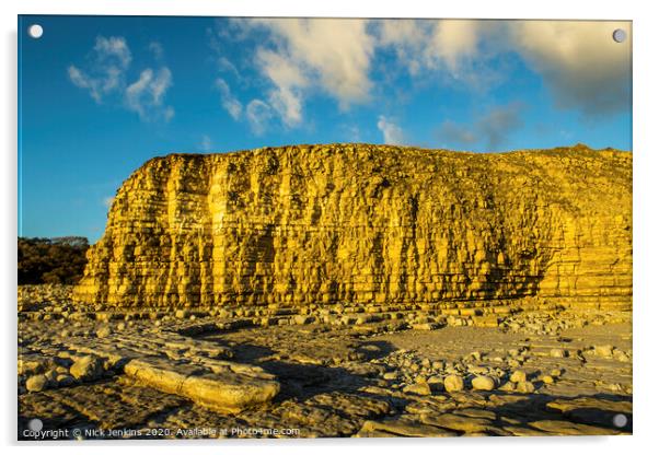 Cliffs Glamorgan Heritage Coast Llantwit Major Acrylic by Nick Jenkins