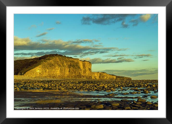 Beach at Llantwit Major south Wales Framed Mounted Print by Nick Jenkins