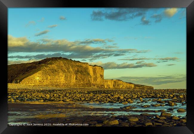 Beach at Llantwit Major south Wales Framed Print by Nick Jenkins